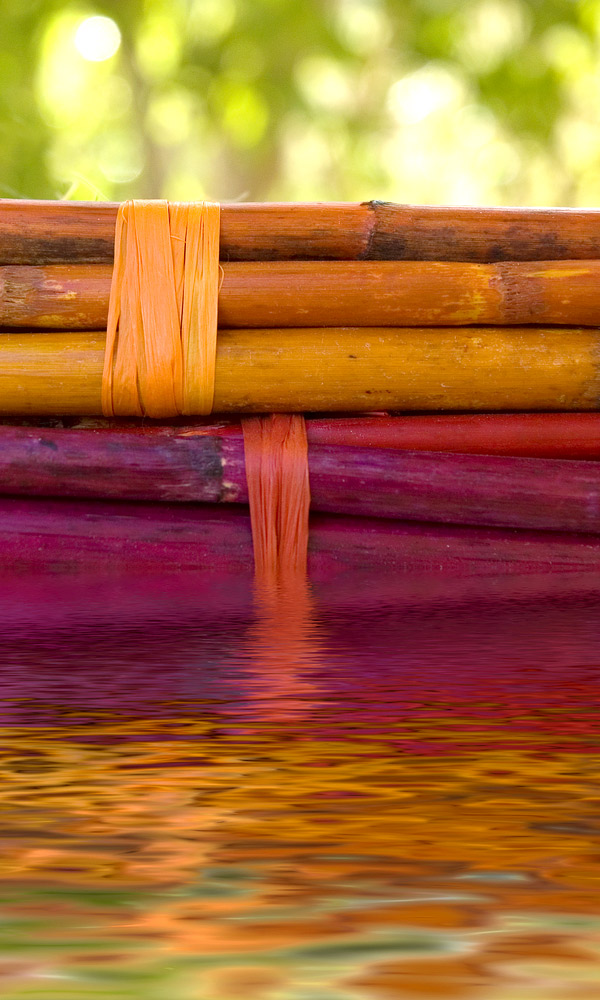 Bambus in unterschiedliche Farben